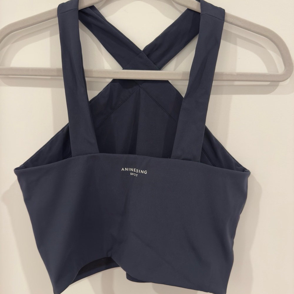 Anine Bing Sport cropped halter top in navy 💙 - Picture 3 of 3